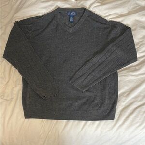 Men's Gray V-Neck Sweater